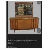 J1 - MID-CENTURE MODERN DRESSER WITH MIRROR (M11)
