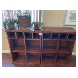 J1 - LOT OF TWO BOOKCASES, FAUX PLANTS (M8)