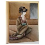 J1 - M.  JAPANESE GEISHA  ART FRAMED 48X36" (L4)