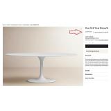 R - MID-CENTURY MODERN PEDESTAL TABLE, SIX CHAIRS