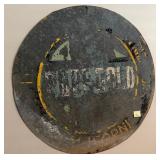 R - VINTAGE ROUND METAL SIGN 36'DIA (A2)