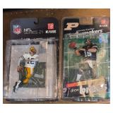 R - AARON RODGERS & DREW BRES ACTION FIGURES