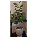 P - URN-STYLE PLANTER WITH FAUX FIDDLE LEAF FIG