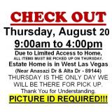 AUCTION PICK UP DAY & HOURS