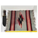 ANTIQUE HAND WOVEN CHIMAYO RUG