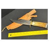 VINTAGE STAG HANDLE HUNTING KNIFE