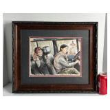 VINTAGE WATERCOLOR PAINTING MAN KNIFE