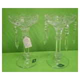 U - PAIR OF SHANON CRYSTAL CANDLE HOLDERS (P94)
