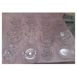 U - MIXED LOT OF GLASS CUPS & SAUCERS (P472)