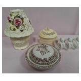 U - COVERED DISH, CANDLE LANTERN, NAPKIN RINGS