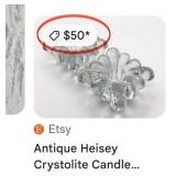 U - VINTAGE GLASS CANDLE HOLDERS, DISHES (P475)
