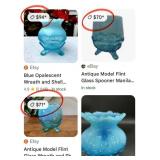 503 - ANTIQUE BLUE OPALESCENT GLASS COLLECTIBLE