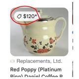 U - VINTAGE HALL CHINA RED POPPY TEAPOT & PITCHER