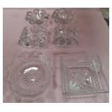 U - VINTAGE GLASS CANDLE HOLDERS, DISHES (P475)