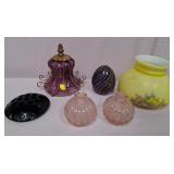 U - PERFUME BOTTLES, LAMP GLOBE, JEWELRY HOLDER