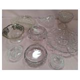 U - MIXED LOT OF VINTAGE GLASS DISHES & BOWLS