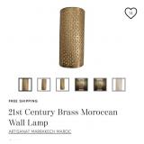 503 - BRASS MOROCCAN WALL LAMP, ANTIQUE BOOK (C50
