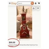 U - WOODEN CHURCH CHRISTMAS DECORATON 24"T