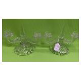 U - PAIR OF CRYSTAL CANDLE HOLDERS (P579)