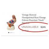 U - HEREND DUCK FIGURINE (A193)