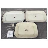 U - THREE VINTAGE SERVING PLATTERS (L27)