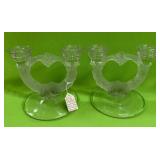 U - PAIR OF VINTAGE CANDLE HOLDERS (P586)