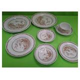 U - EIGHT PIECES QUAIL DISHWARE (P84)