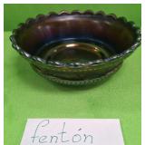 U - VTG AMETHYST IRIDESCENT CARNIVAL GLASS BOWL