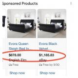 503 - UPHOLSTERED SLEIGH BED FRAME