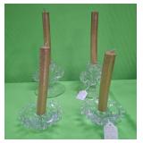 U - LOT OF FOUR GLASS CANDLE HOLDERS (P86)