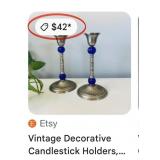 U - TWO PAIR VINTAGE CANDLESTICKS (P458)