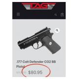 503 - COLT DEFENDER BB PISTOL, DAISY BBs (C34)
