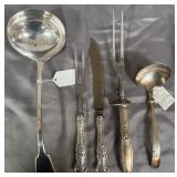 U - VINTAGE CARVING SET, LADLES (L44)