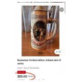 503 - COLLECTIBLE STEINS & ART GLASS DECANTER