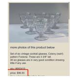 U - 12  PIECES VINTAGE FOSTORIA STEMWARE (P493)