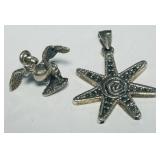 2 STERLING SILVER PENDANTS 5.60GRS