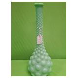 U - LIGHT GREEN HOB NAIL VASE 13.5"T (P131)