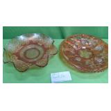 U - TWO PIECES FENTON CARNIVAL GLASS (P230)
