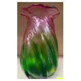 503 - VINTAGE TELEFLORA HAND-BLOWN GLASS VASE