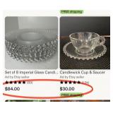U - MIXED LOT OF GLASS CUPS & SAUCERS (P472)
