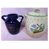 U - CERAMIC COOKIE JAR & McCOY ANNIVERSARY VASE