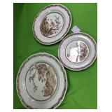 U - THREE PIECES FURNIVALS QUAIL PLATES (A64)