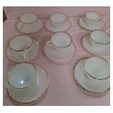 U - ANCHOR-HOCKING FIRE KING CUPS & SAUCERS (P443)
