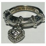 STERLING SILVER JUDITH RIPKA RING SIZE 6  5.7GRS