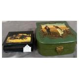U - TWO VINTAGE DECORATIVE KEEPSAKE BOXES (L64)