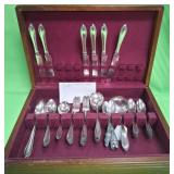U - VINTAGE FLATWARE (SOME SILVERPLATE) & CHEST