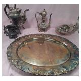 U - VINTAGE TEA & COFFEE POTS, SERVING TRAY (P430)