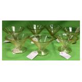 U - AMBER DEPRESSION GLASS SHERBET DISHES (A20)