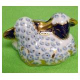 U - ROYAL CROWN DERBY BONE CHINA SHEEP FIGURINE