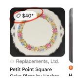 U - VINTAGE SHAVING MUGS, "PETIT POINT" CAKE PLATE